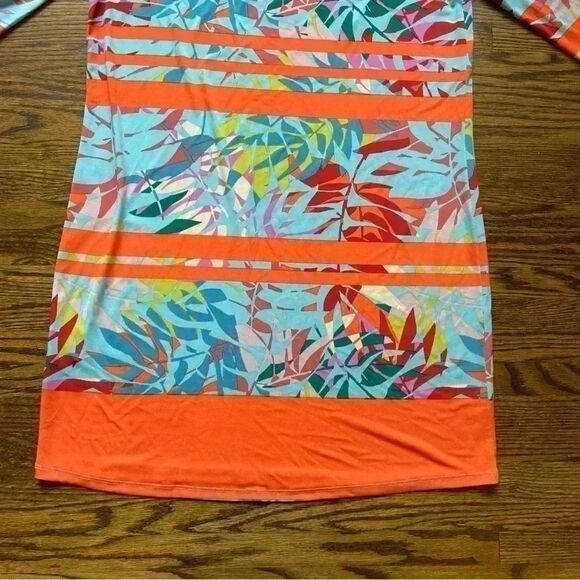 BcbgMaxAzria shift dress medium tropical stripe neon bright - Picture 4 of 9
